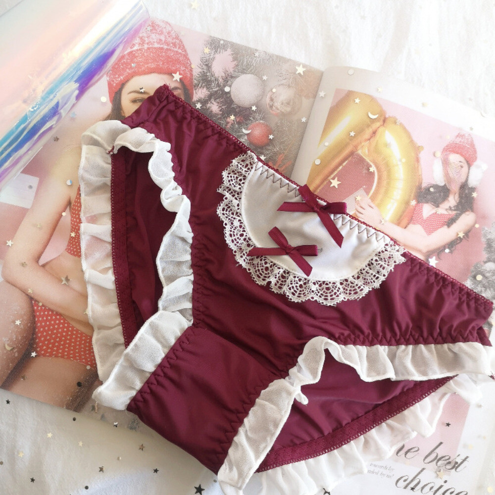 Japanese Lolita Lace Bow Ruffles Panties for Women and Girls