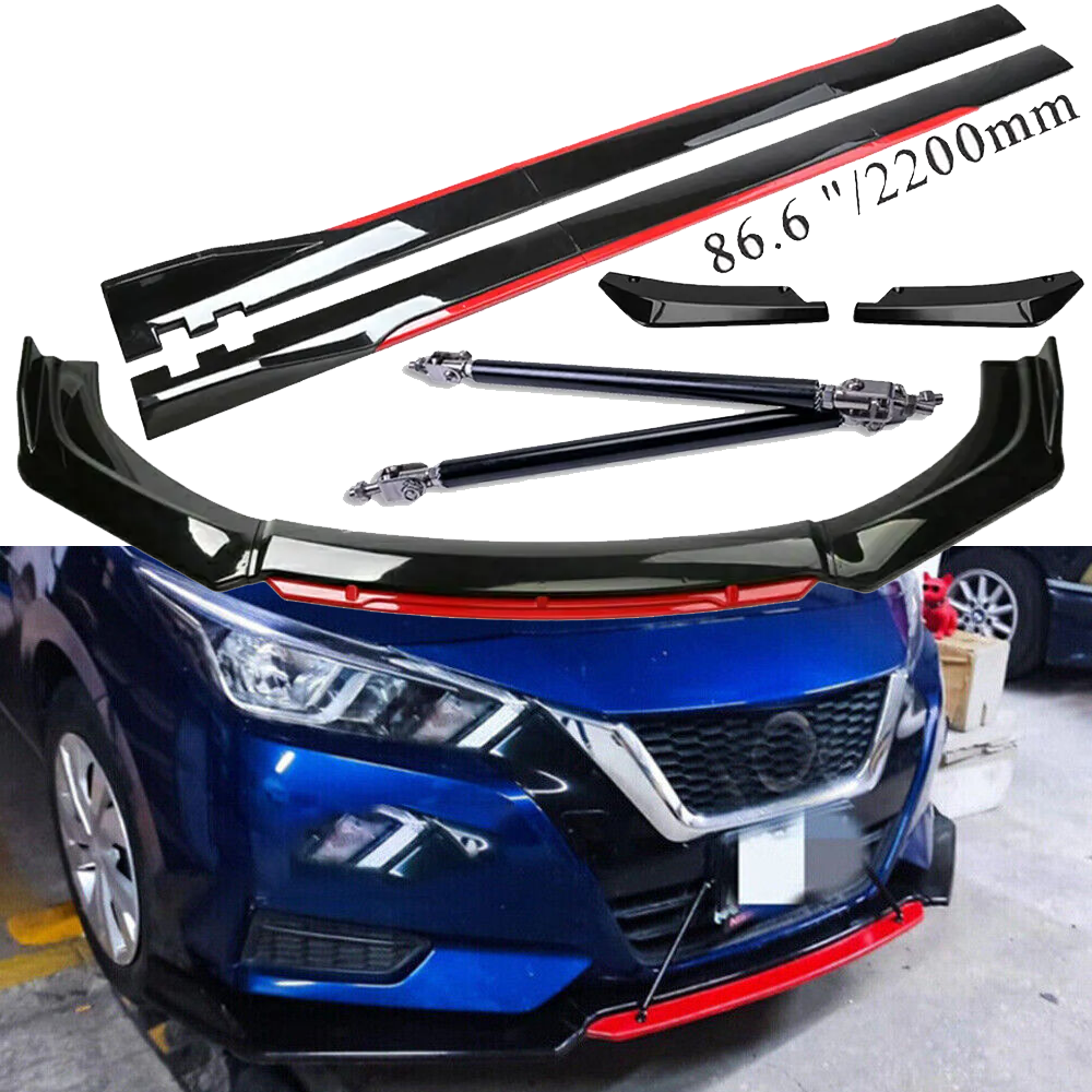 For Nissan Versa Front Bumper Lip Spoiler Splitter Side /Skirt Body
