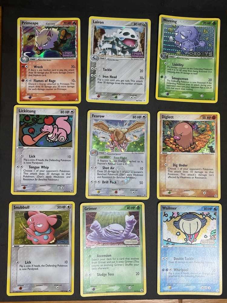 Pokemon Lot of 9 EX Holo & Reverse Holo Trading Cards  