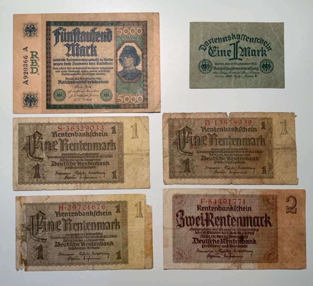 Vintage banknote lot from Germany.
