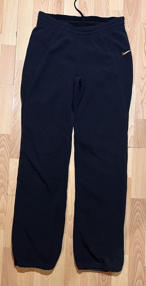 Nike Sweatpants Mens Small Black Therma Fit Logo Drawstrings Straight Leg