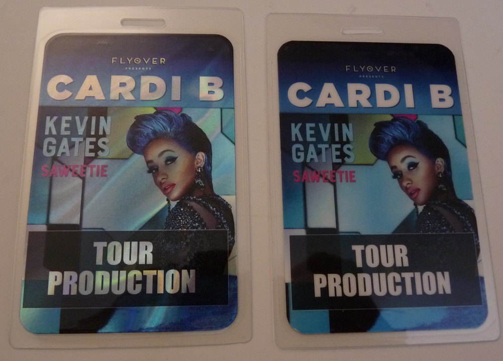 Cardi B Kevin Gates Saweetie 19 Concert Tour Prod.  Backstage Pass Laminate D2