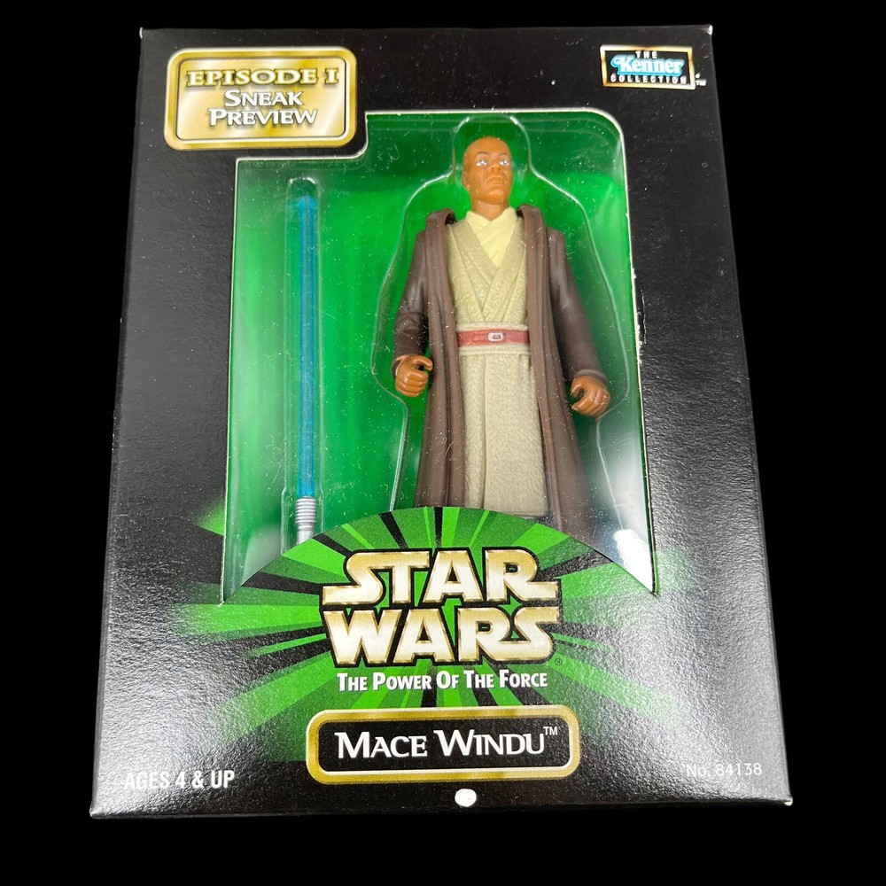 Star Wars Power Of The Force Mace Windu Sneak Preview 1998 Sealed New Old Stock