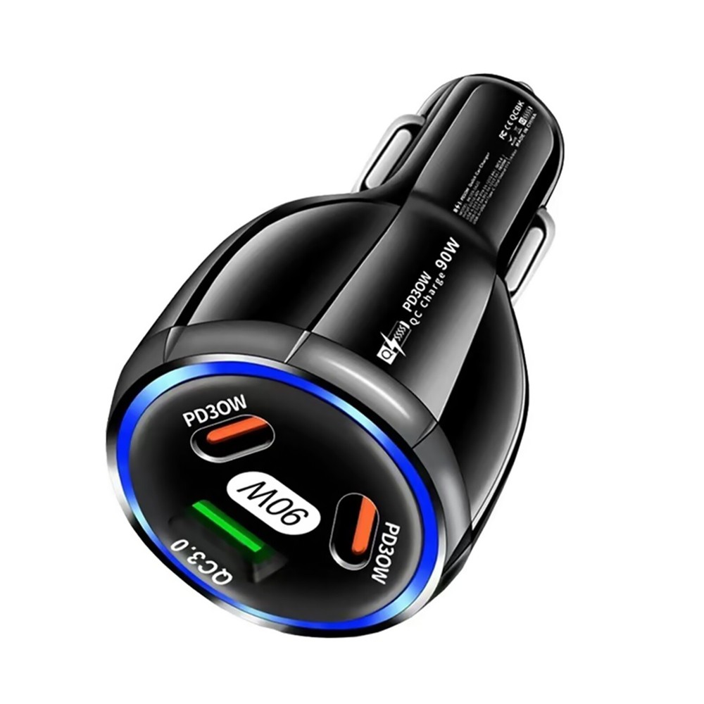 90W Car Charger with PD30W & QC3.0 Fast Charging Multi Port Cigarette Lighter Adapter