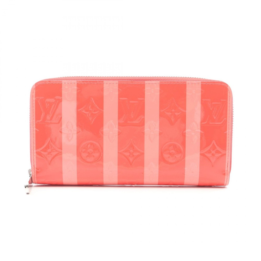 LOUIS VUITTON Zippy Around Long Wallet M58036 Vernis leather Reyure Red Used LV