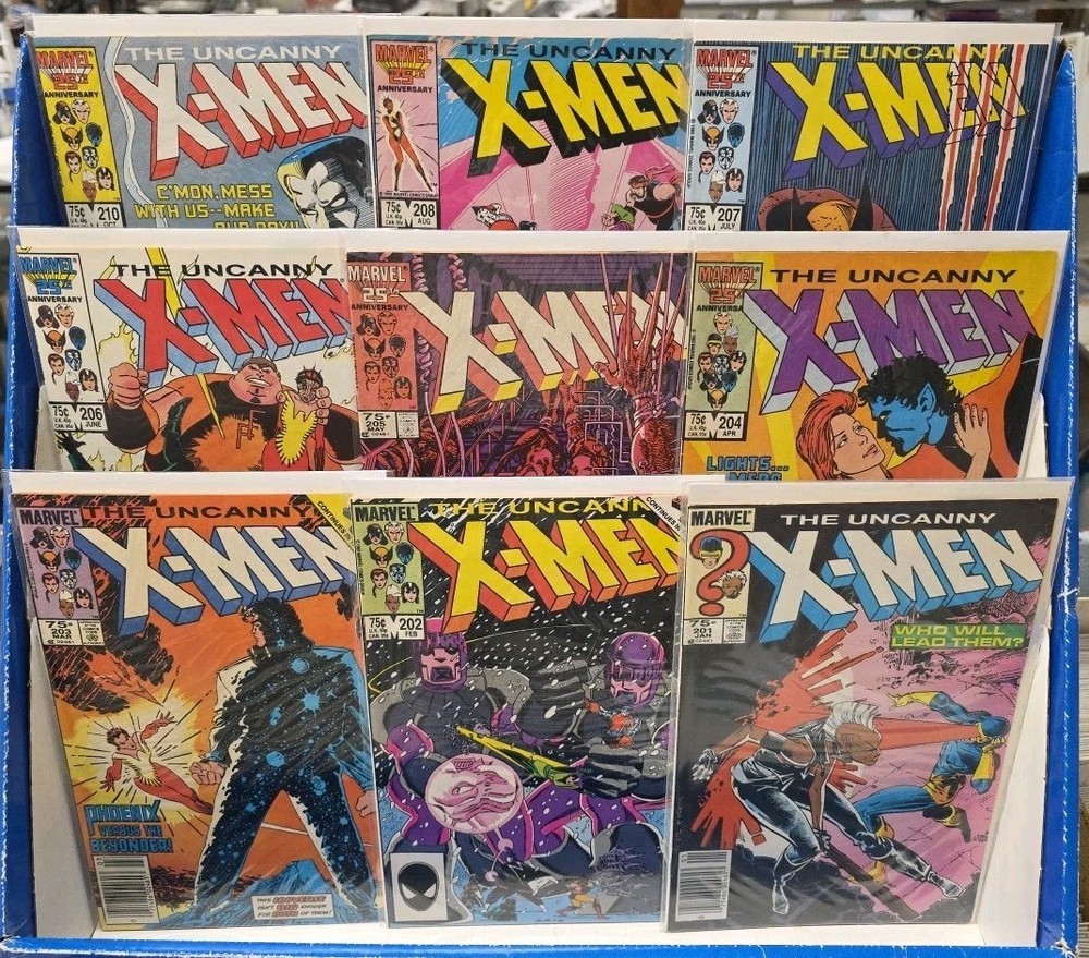 Uncanny X-Men Lot 201 202 203 204 205 206 207 208 210 (Marvel) Mid Grade Fn-Vfnm