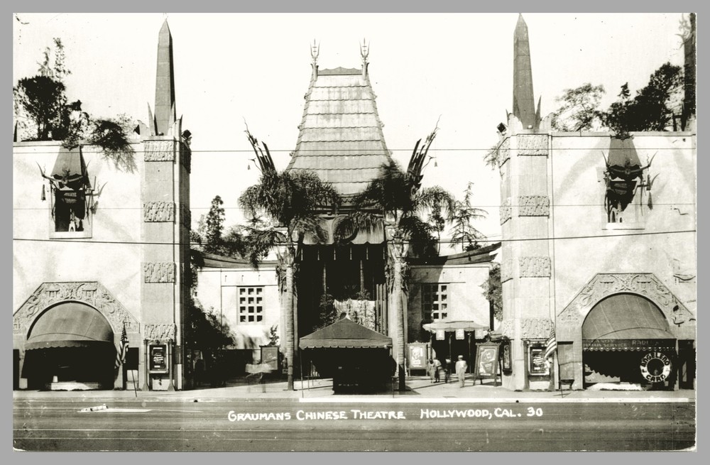 Grauman’s Chinese Theatre Hollywood California c1930 RPPC Vintage UNP Postcard