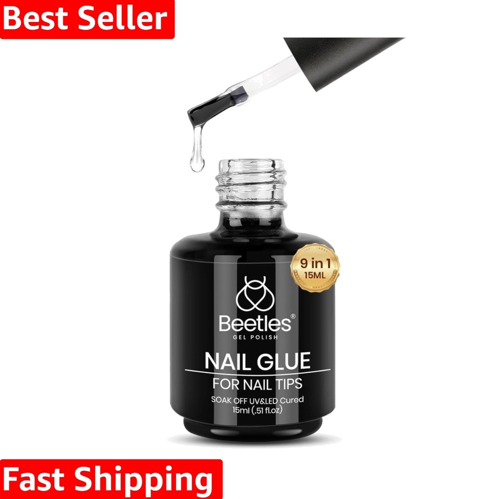 Beetles 15ml Super Strong Gel Nail Glue: Glossy Finish, Easy Application, 9-in-1