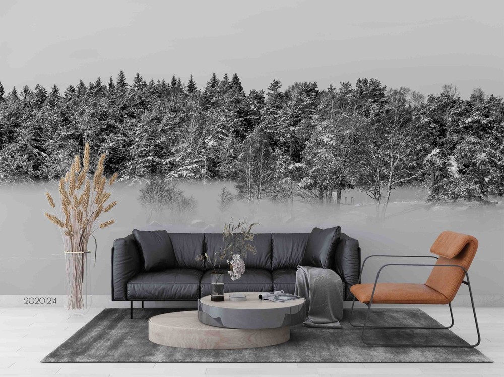 3D Forests Winter Landscape Wall Murals Wallpaper Murals Wall Sticker