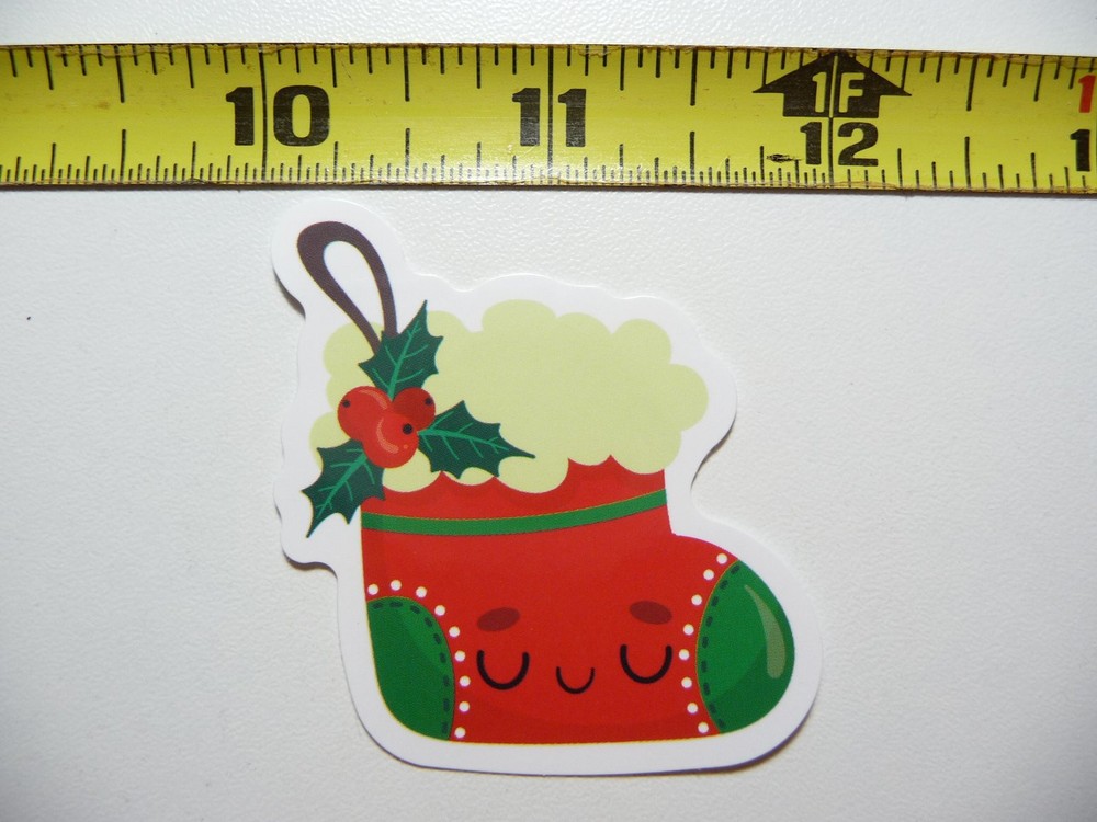 Cute Christmas Stocking Sticker for Winter Holidays and Christian Decor