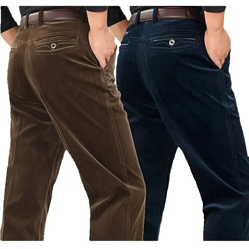 Men's Winter Casual Velvet Dress Pants