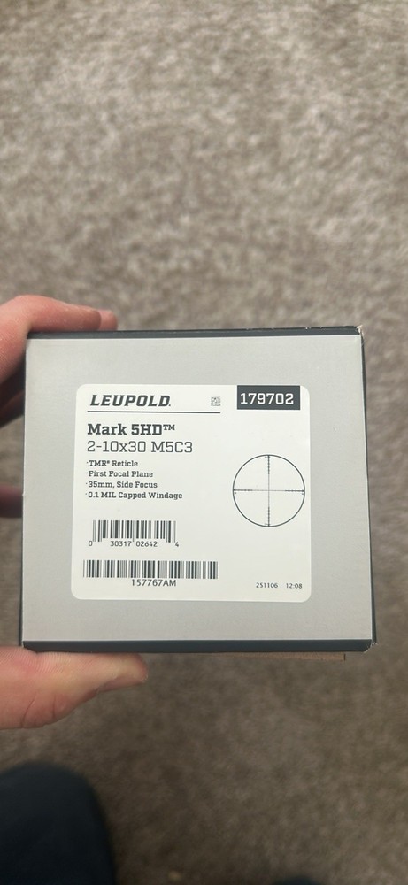 Leupold Mark 5HD 2-10x30 M5C3 FFP TMR Riflescope
