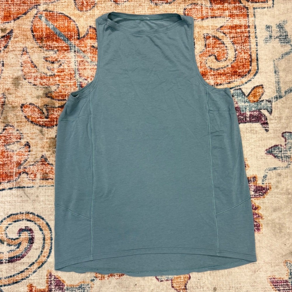 Lululemon Womens Sleeveless Athletic Tank Top Dusty Teal Blue Green Crew Neck