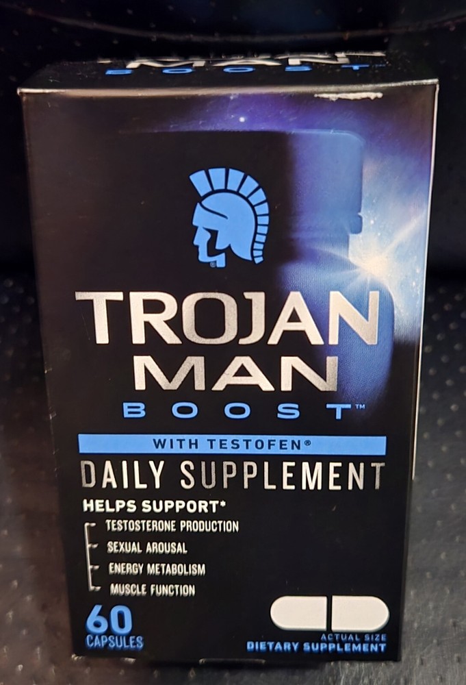 Trojan Man Boost Daily Supplement w/ Testofen Support Testosterone 60caps 10/25