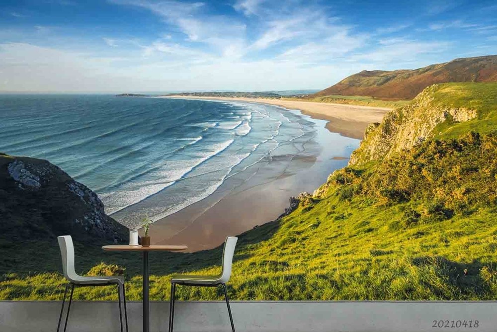 3D Sky Sea Coast Landscape Wall Murals Wallpaper Murals Wall Sticker