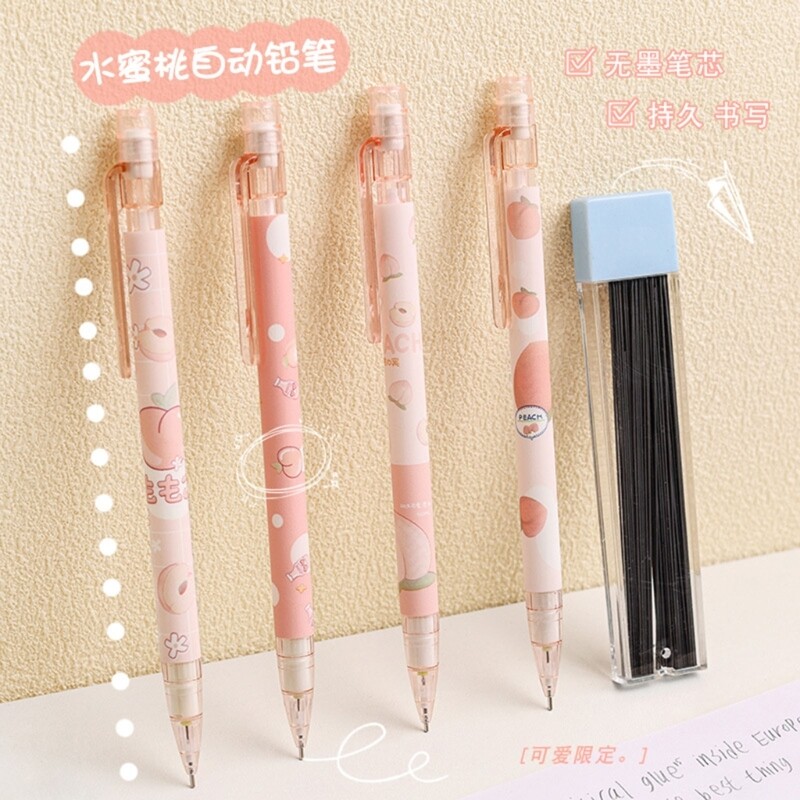 6 Pieces Fruit Automatic Pencils 0.5mm Mechanical Pencils for Writing Drawing