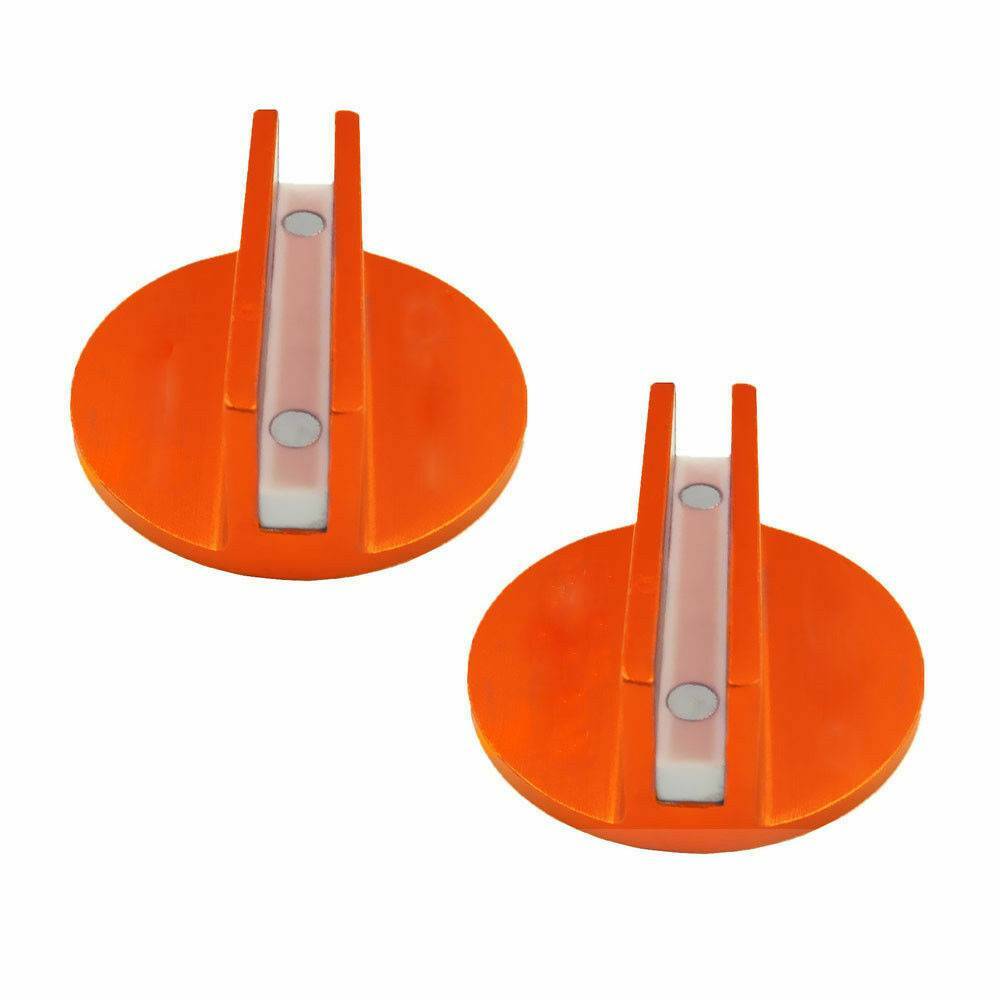 2PCS Universal Slotted Magnetic Jack Pad Pinch Weld Frame Rail Adapter Orange