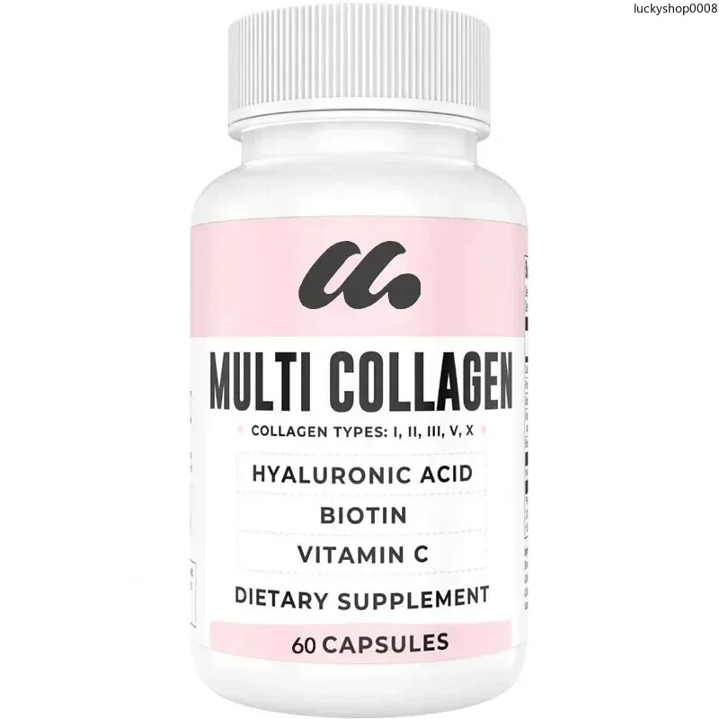 Contains biotin, hyaluronic acid,vitamin C. Hydrolyzed collagen peptide capsules
