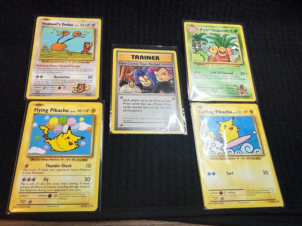 Pokémon 2016 Unique Art Lot Flying Pikachu Surfing Pikachu Doduo Exeggutor TR