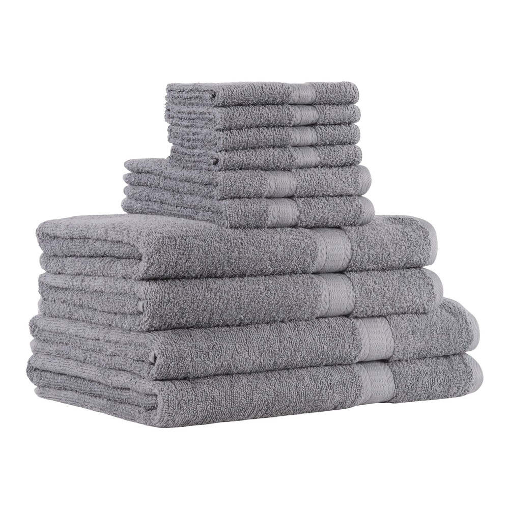 Mainstays 10-Piece 100% Cotton Soft Bath Towel Set with Free Shipping