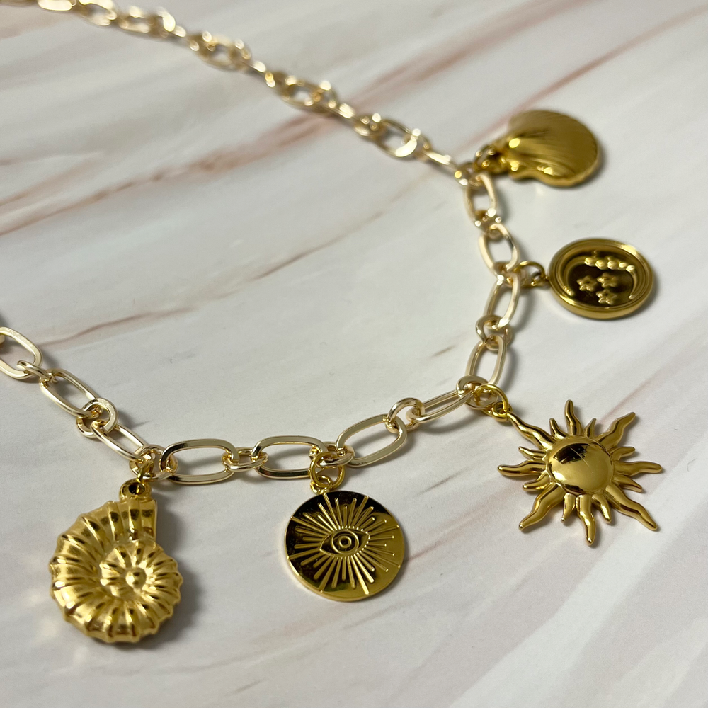 Custom Charm Necklace - Gold