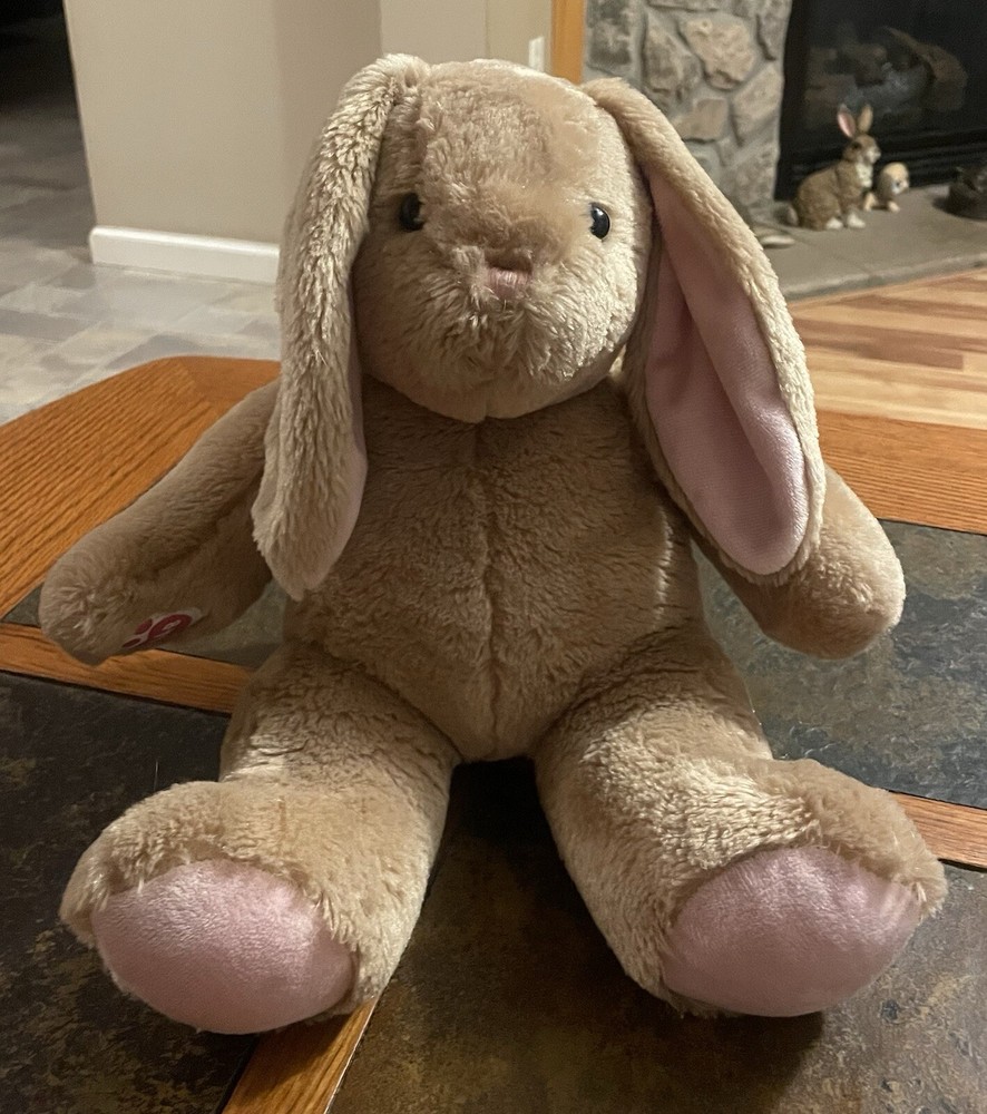 Build A Bear Easter Bunny Rabbit Tan Pink Plush 16”  BAB stuffed animal