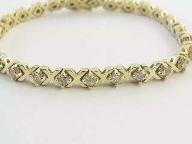 8Ct Round Lab Diamond Tennis Bracelet in 14K Gold Plated 7 Inches