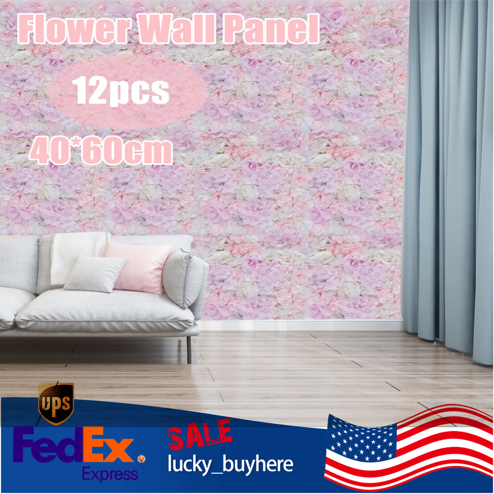 12pcs Artificial Hydrangea Flower Wall Panel Party Garden Wedding Party Decor