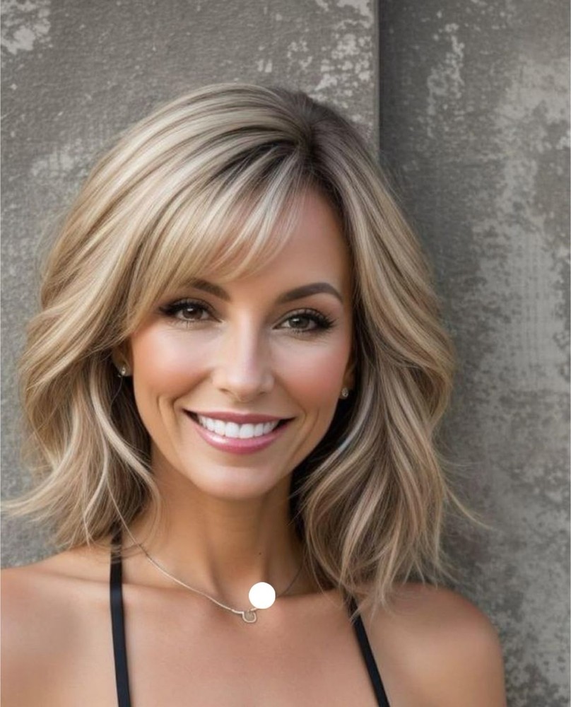 Ash Brown Blonde Highlight Wave Wigs 100% Human Hair 13x4 Lace Front Wigs