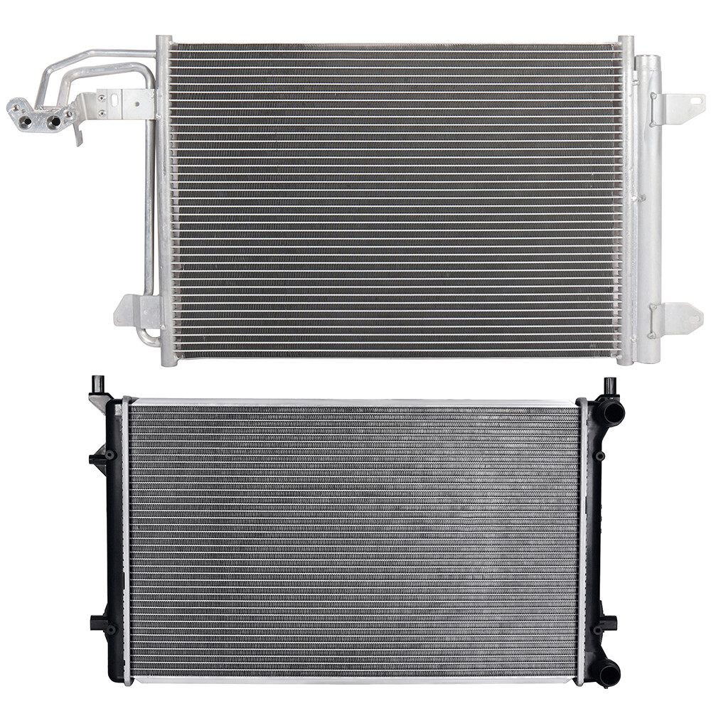PICKOOR Aluminum Radiator & AC Condenser Cooling Kit For Volkswagen Golf