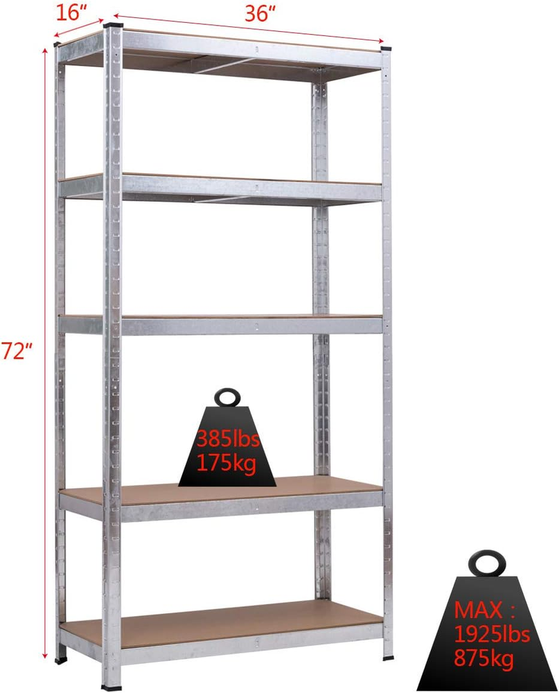 Heavy Duty Adjustable Metal Wire Storage Shelf Rack for Garage or Home  