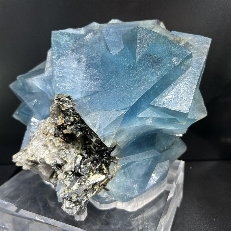 16.4LB Natural Blue Fluorite Quartz Crystal Mineral Specimen with Large Particles