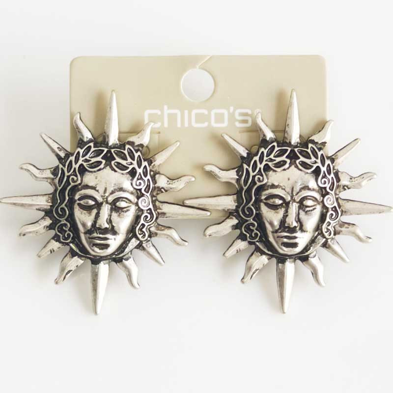 Chicos Punk Face Stud Earrings Retro Women Party Vacation Jewelry
