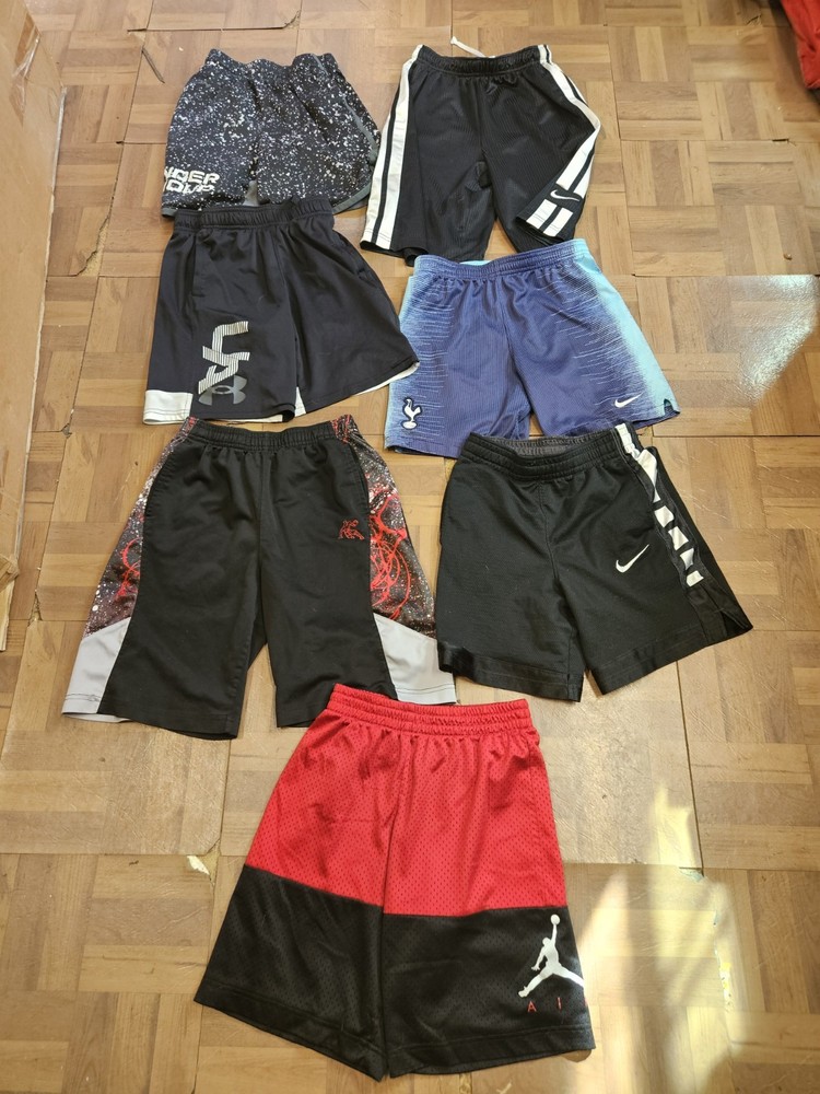 Lot Of 7 Youth Boys Shorts, Size Youth Medium 10/12 Nike & Under armour