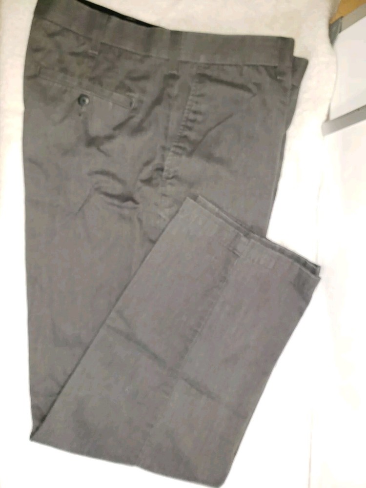 Croft & Barrow Men's Dark Gray Cotton Blend Dress Pants 34x32 Casual Fit