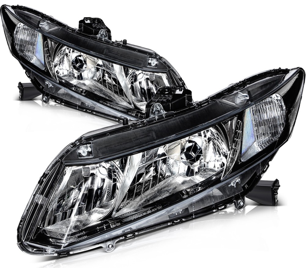 Pair Headlight Assembly For 2012-2015 Honda Civic 4Dr Sedan/2Dr Coupe Left+Right