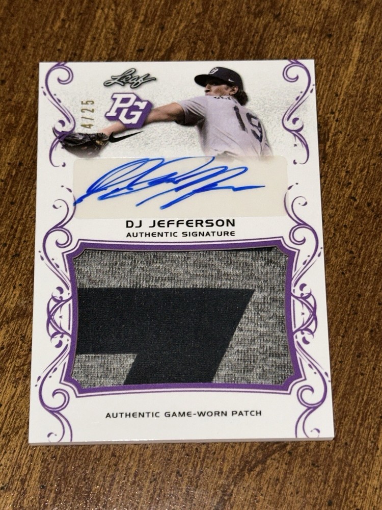 DJ JEFFERSON 2018 Leaf PERFECT GAME JERSEY PATCH AUTOGRAPH #4/25 PHILLIES