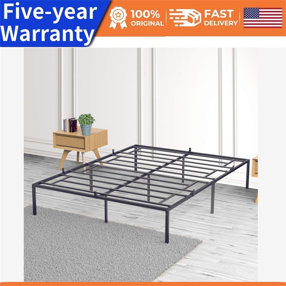 ✅14 Inch Pltform Bed Frme Queen Size Metl Bed Frme with Sturdy Steel Slt
