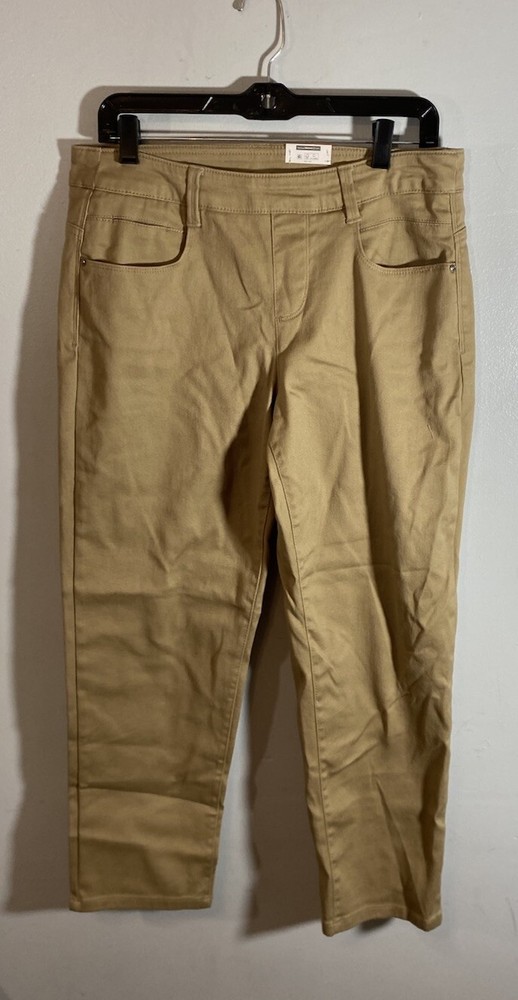Time & Try Pants Size 8-10 Petite in Tan