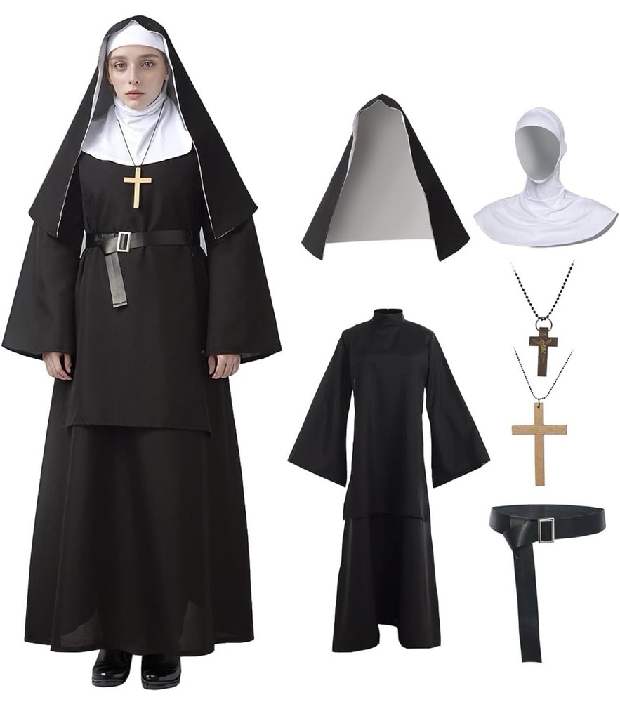 Cosplay Costume Nun’s Habit Outfits ComicCon The Nun Halloween Fancy Dress Suits
