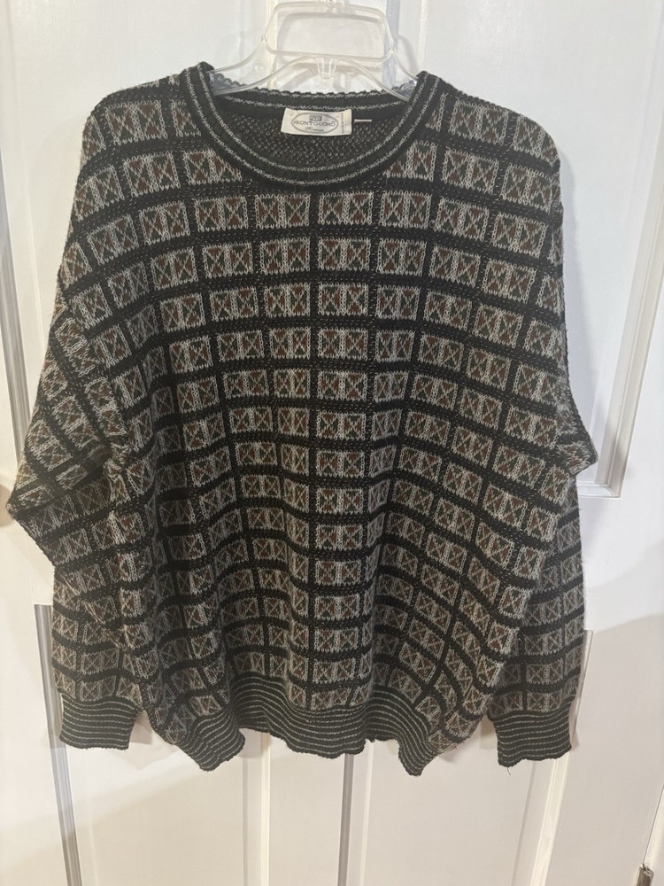 Vintage Pronto Uomo Mens Wool Blend Sweater XL Geometric Made in Italy