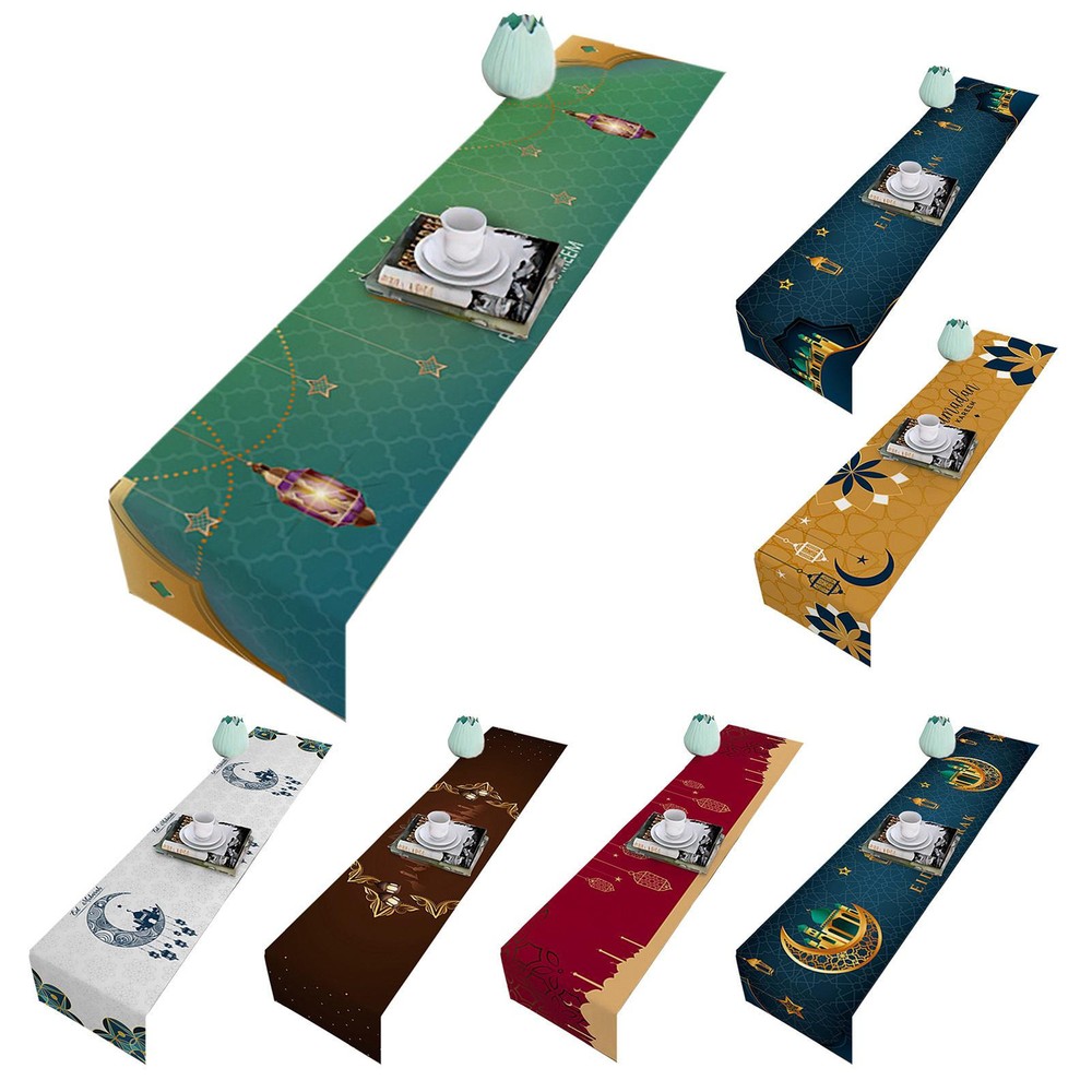 Seasonal Eid Festival Party Decorations Islamic Home Table Cover Table Runner-image