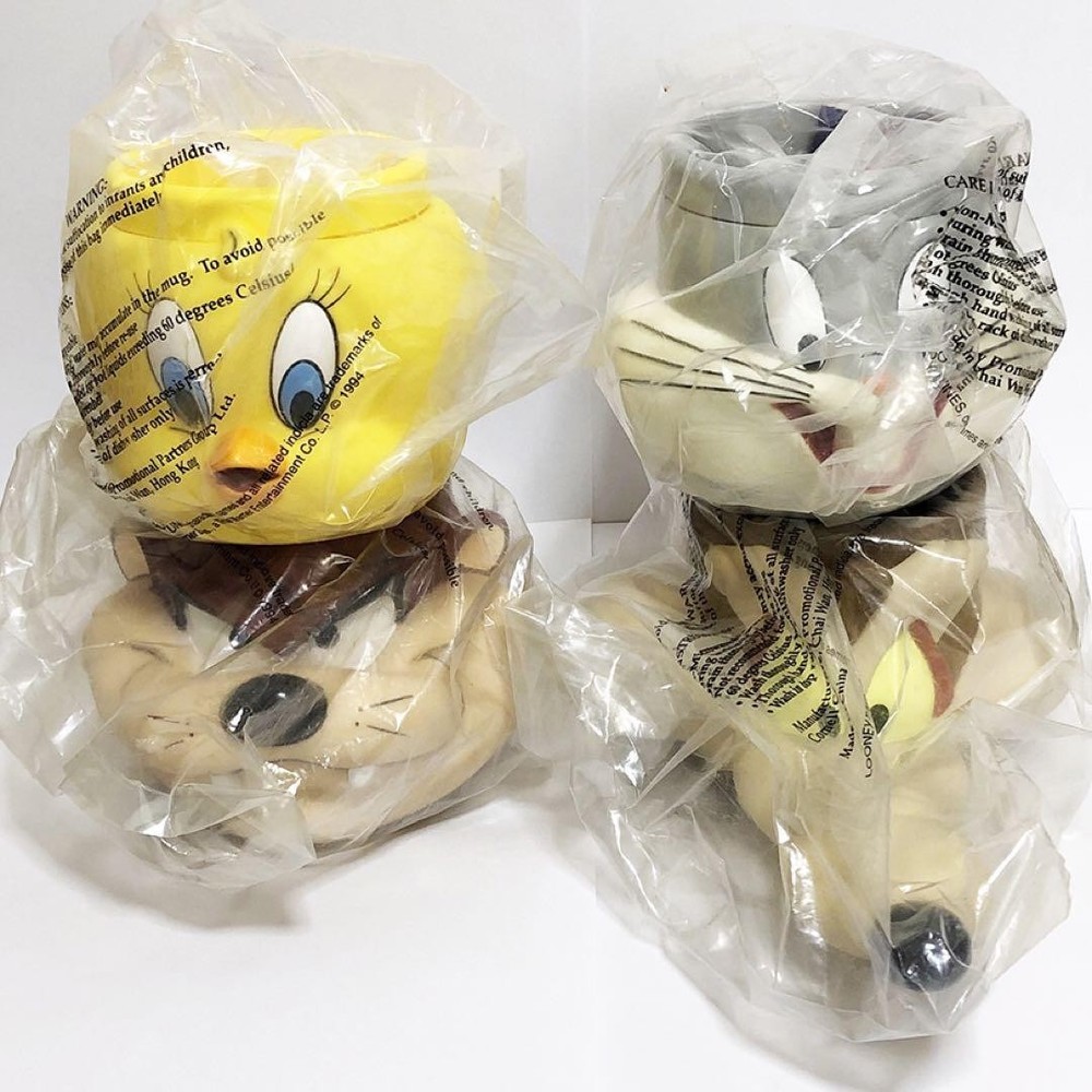 Looney Tunes 3D Face Mug Set of 4 with Fun Character Designs