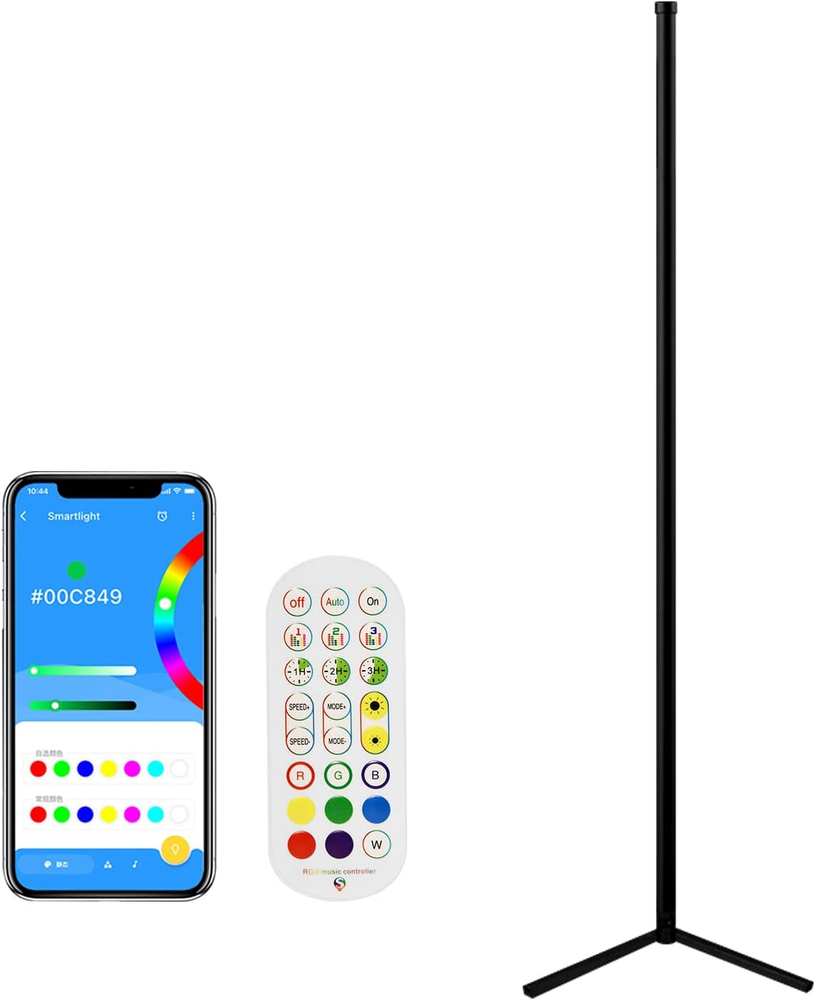 Upgraded RGB Corner Floor Lamp with Smart Control and Easy Splicing Design