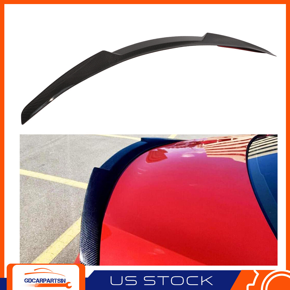 Glossy Carbon Fiber Trunk Spoiler for Infiniti Q60 2018-2021 M4 Style
