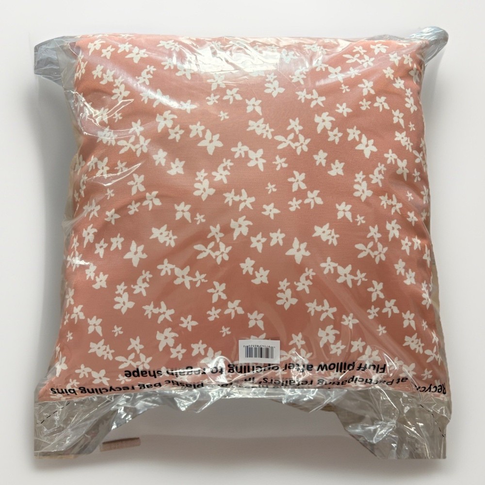 Threshold 2 Pack Coral Orange Floral Decorative Toss Pillows 18