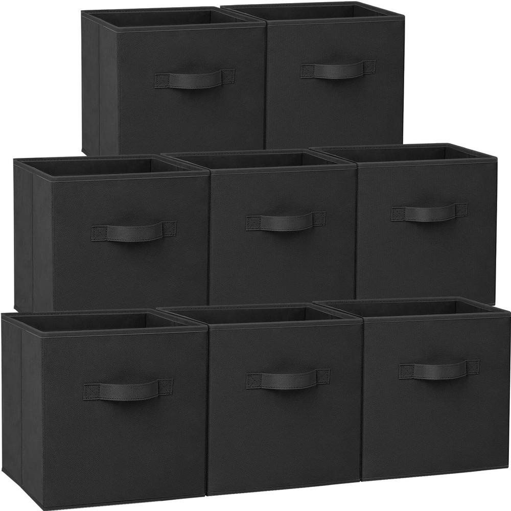 Storage Cubes, 13x13 Large Cube Storage Bins (Set of 8), Fabric Collapsible C...
