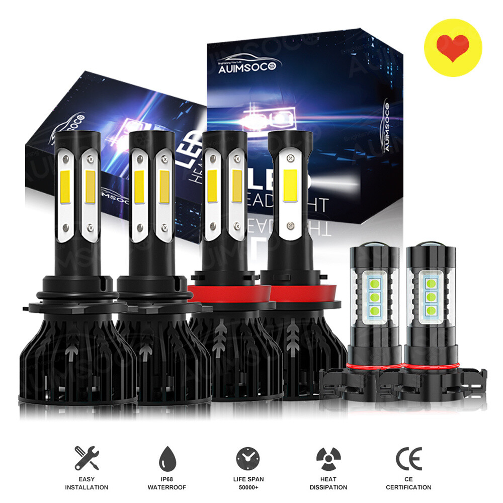 For Lexus ES350 2013 2014 2015 10000K LED Headlights Bulbs +Fog Light Cool White