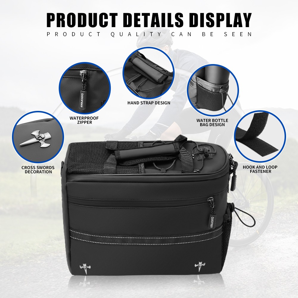 Waterproof 13L Bike Rack Bag for E-Bike and Bicycle Luggage