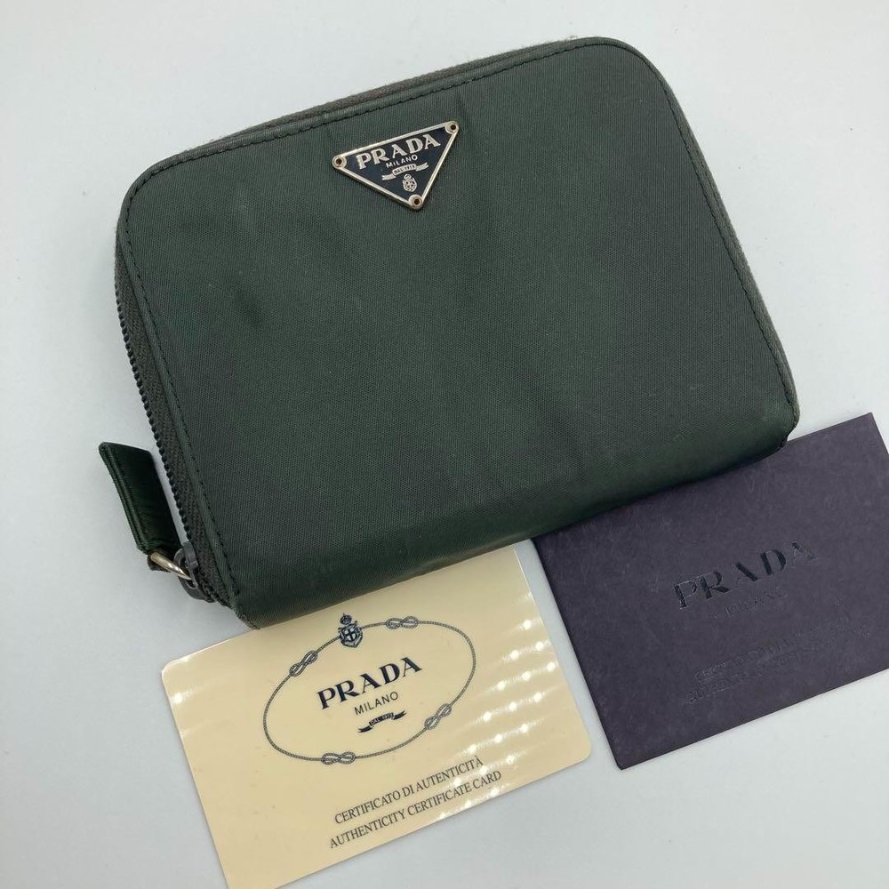 campaign in progress PRADA Folding Wallet Round Zipper